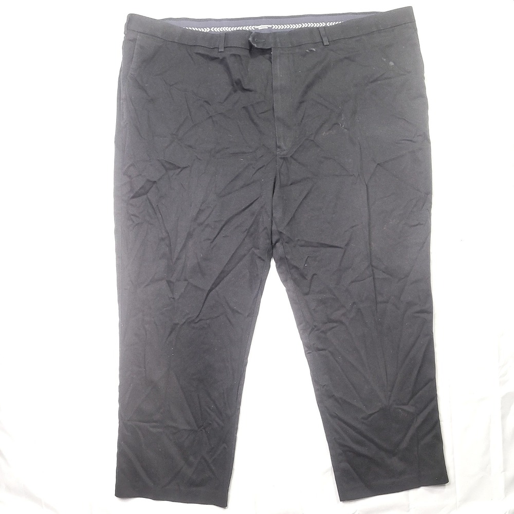 Roundtree & Yorke TravelSmart Pants Mens 54x30 Navy Black CoreComfort Chinos
